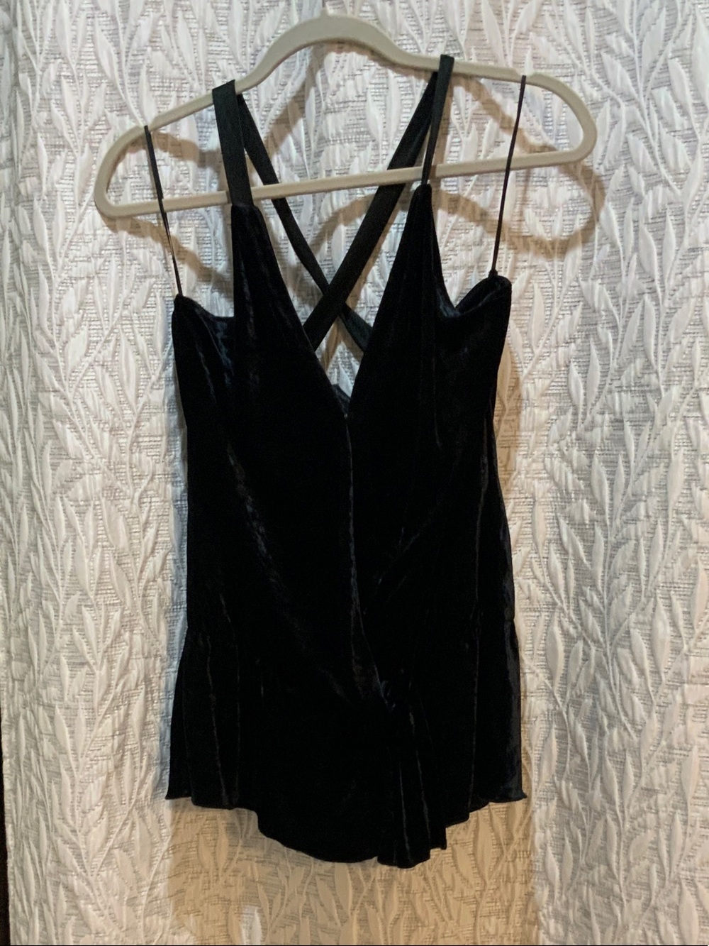 Express Black Velvet Crisscross Strap Camisole